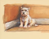 2. SOLD 'Evidence' Original Westie Painting by Mick Cawston
