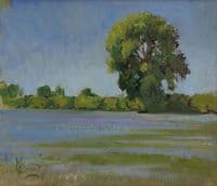 21.  'A Field of Linseed' Original landscape Painting by Malcolm Coward