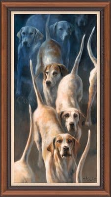 25. 'Into The Light' Original Hound Painting by Mick Cawston