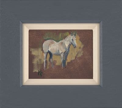 35. 'Oil Sketch of a Grey' Original Horse Painting by Malcolm Coward