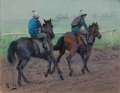 6. 'Onto The Gallops - Study 1' Original Horse Racing Oil Painting by Malcolm Coward