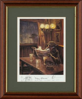 6. SOLD  'Friday Afternoon' Rare Re-Marqued Humorous Print by Mick Cawston