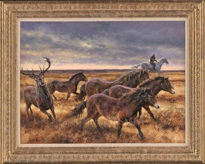 62. 'Exmoor Roundup' Original Oil Painting by Mick Cawston