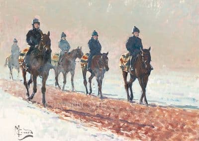 A Winter String' Pack of 10 Horse Racing Christmas Cards by Malcolm Coward