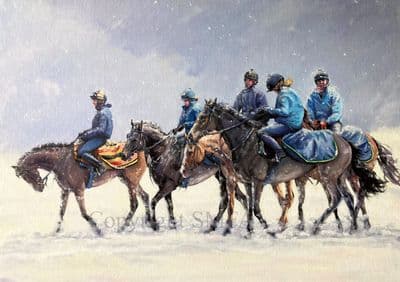 All Weathers' Pack of 10 Horse Racing Christmas Cards by Jane Braithwaite