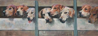 Anticipation' English Foxhound Canvas Ltd Edition print