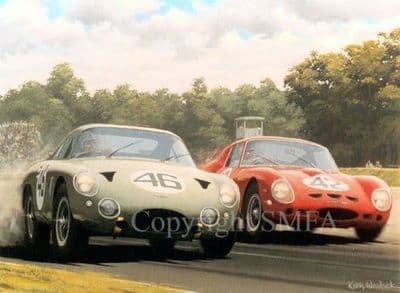 Aston Martin DP214' Blank Greetings Card by Keith Woodcock E14