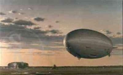 Aviation Blank Greetings Card 'Hindenburg Airship' by Keith Woodcock E7