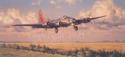 B-17 Limited Edition Print ' Back To English Soil' by Keith Woodcock