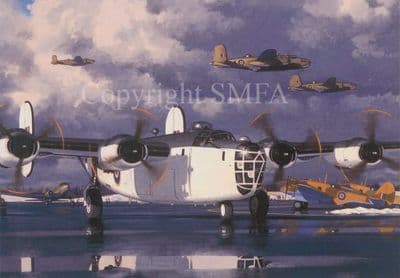 B24 Liberator Aviation Blank Greetings Card 'Lend Lease B24' by Keith Woodcock C318