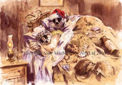 Badger Funny Christmas Card 'Albert's Christmas Cuddle' by Jonathan Walker C328X