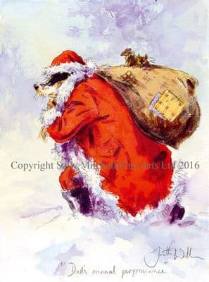 Badger Funny Christmas Cards 'Dad's Annual Performance' by Jonathan Walker C308X