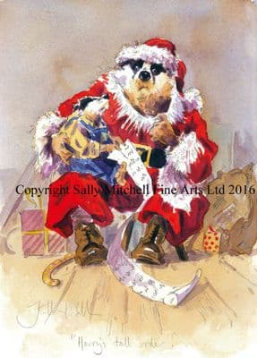 Badger Funny Christmas Cards 'Harrys Tall Order' by Jonathan Walker C360X