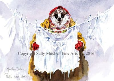 Badger Funny Christmas Cards 'Nells Frosty Draws' by Jonathan Walker C362X