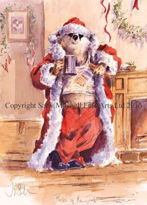 Badger Funny Christmas Cards 'Perks of the Job' by Jonathan Walker C346X