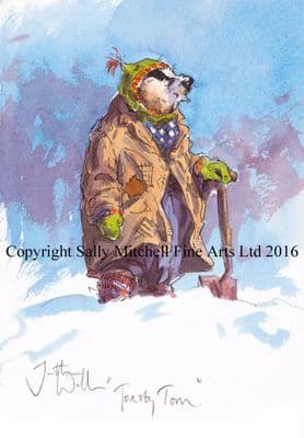 Badger Funny Christmas Cards 'Toasty Tom' by Jonathan Walker C394X