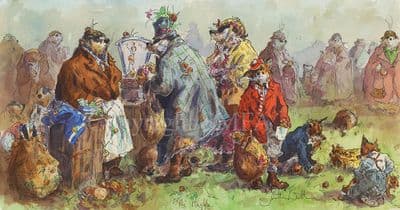 Badger Humorous Limited Edition Print 'The Haggle' by Jonathan Walker