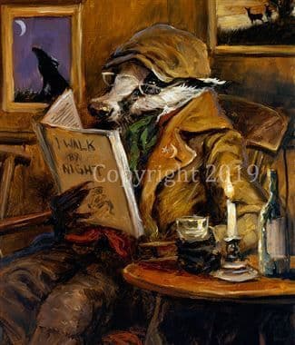 Badger Humorous Wildlife Limited Edition Print ' I Walk by Night' by Mick Cawston