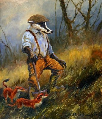 Badger Wildlife Limited Edition Print ' Spade Work' by Mick Cawston