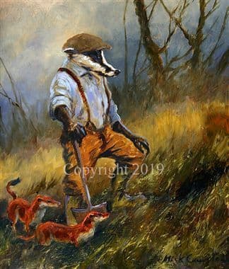 Badger Wildlife Limited Edition Print ' Spade Work' by Mick Cawston