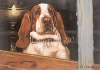 Basset Hound Limited Edition Print 'I Think Therefore I Am' by John Trickett