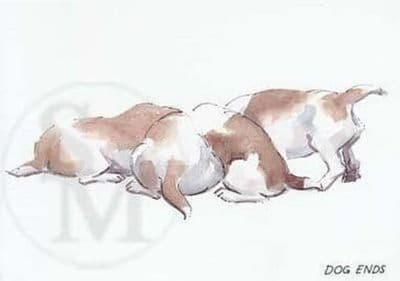 Bassett Hound Funny Dog Greetings Card 'Dog Ends' by Malcolm Coward M041