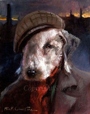 Bedlington Terrier Humorous Limited Edition Print 'Bedlington Bob' by Mick Cawston