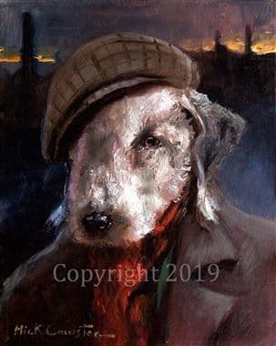 Bedlington Terrier Humorous Limited Edition Print 'Bedlington Bob' by Mick Cawston