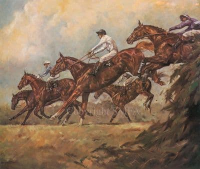 Beechers' Horse Racing Print by Margaret Barret