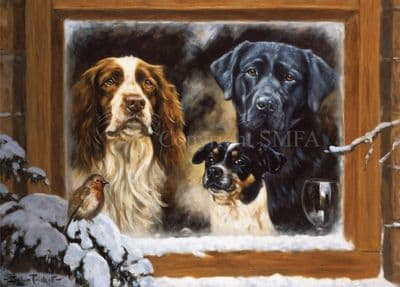 Black Labrador Blank Greetings Card 'Ready for Anything by John Trickett C643