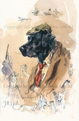 Black Labrador Limited Edition Canvas Print 'The Game Keeper' by Jonathan Walker