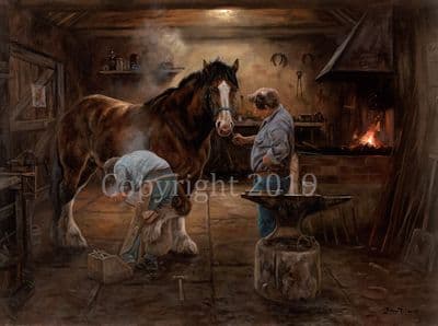 Blacksmith Limited Edition Print 'The Smithy' by John Trickett