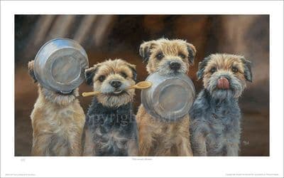 Border Terrier Limited Edition Print 'The Lunch Bunch' by Paul Doyle