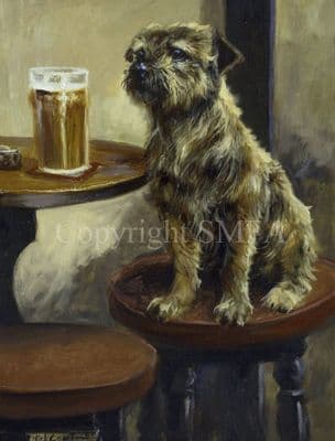Border Terrier Open Edition Print 'Last Orders' by Mick Cawston
