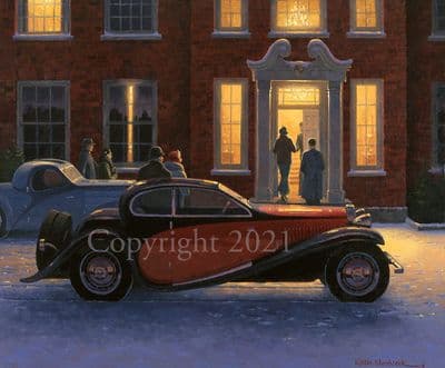 Bugatti Limited Edition Print 'Bugatti Nights' by Keith Woodcock
