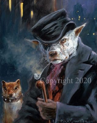 Bull Terrier Humorous Open Edition Print 'Bull's Eye' by Mick Cawston