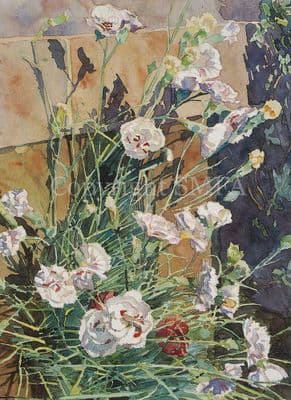 Carnation Flower Blank Greetings Card 'Carnations' by Peter Searle B155