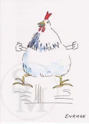Chicken Funny Blank Greetings Card 'Enrage' by Malcolm Coward M024