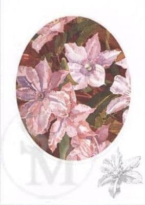 Clematis Flower Blank Greetings Card 'Clematis' by Peter Searle SE3
