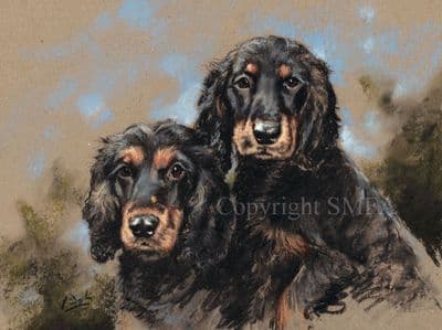 Cocker Spaniel Limited Edition Print 'Black and Tan Cockers' by Paul Doyle
