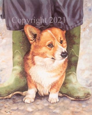 Corgi Limted Edition Print 'Boot Camp' by Pippa Thew