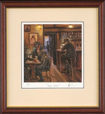 Dark Deeds' Rare Signed Funny Lurcher Print by Mick Cawston