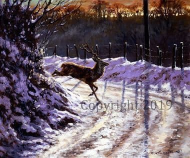 Deer Limited Edition Print 'Pedestrian Crossing' by Mick Cawston