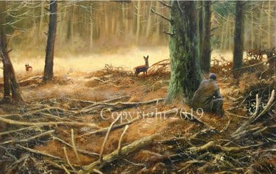 Deer Stalking Limited Edition Print 'Roe Stalking' by Mick Cawston