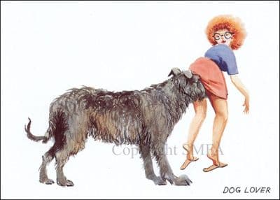 Deerhound Funny Blank Greetings Card 'Dog Lover' by Malcolm Coward M043