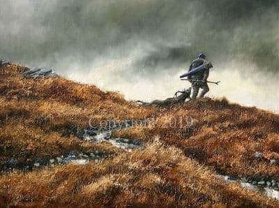 Deerstalking Wildlife Limited Edition Print 'Dragging Down' by Mick Cawston