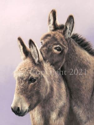 Donkey Limited Edition Print 'Cuddle Monster's'  by Mary Herbert