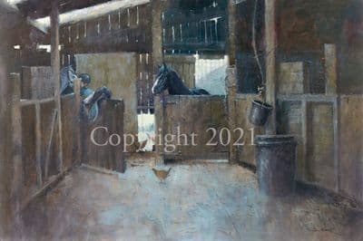 Equestrian Limited Edition Print At Livery by Colin Allbrook