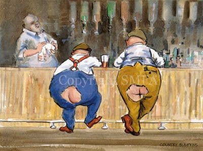 Farmer Funny  Blank Greetings Card 'Country Bumpkins' by Malcolm Coward D2