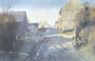 Farmyard Limited Edition Print An Early Start  by Colin Allbrook